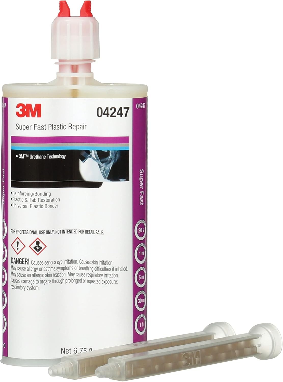 3M Super Fast Plastic Repair, 04247, Tranlucent 200 mL/6.75 fl oz Cartridge