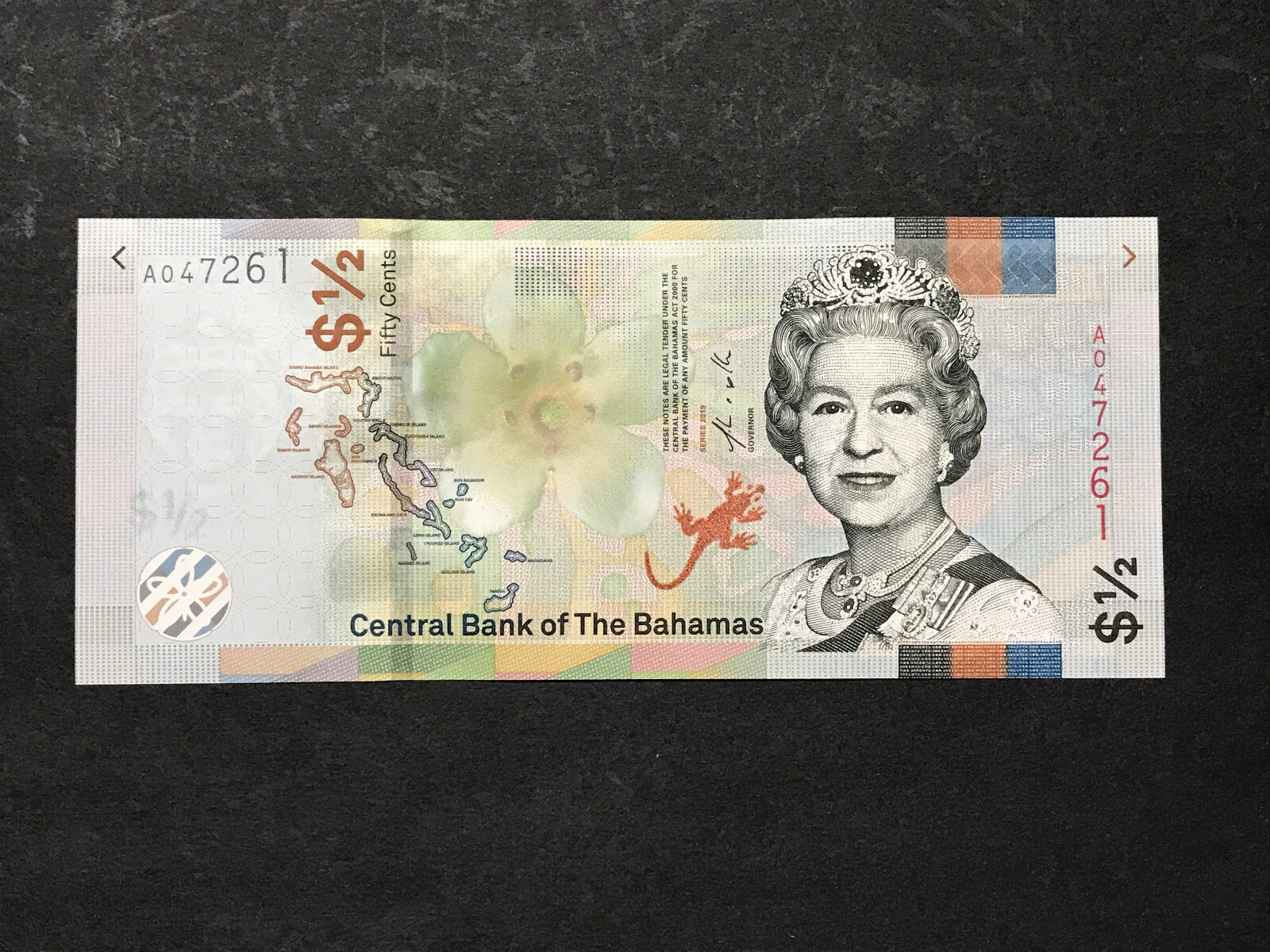 Bahamas 1/2 Dollar Half (2019) New Design Prefix A Queen UNC