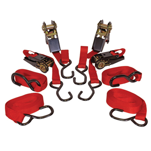 K Tool 73870 Tie Down Strap, Ratcheting 1" x 15', 4 pk
