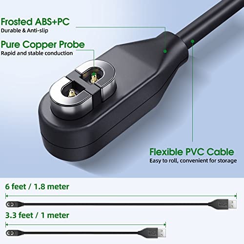 3.3ft & 6ft Shokz Charging Cable [2 Pack Black] aftershokz 2Pack Black