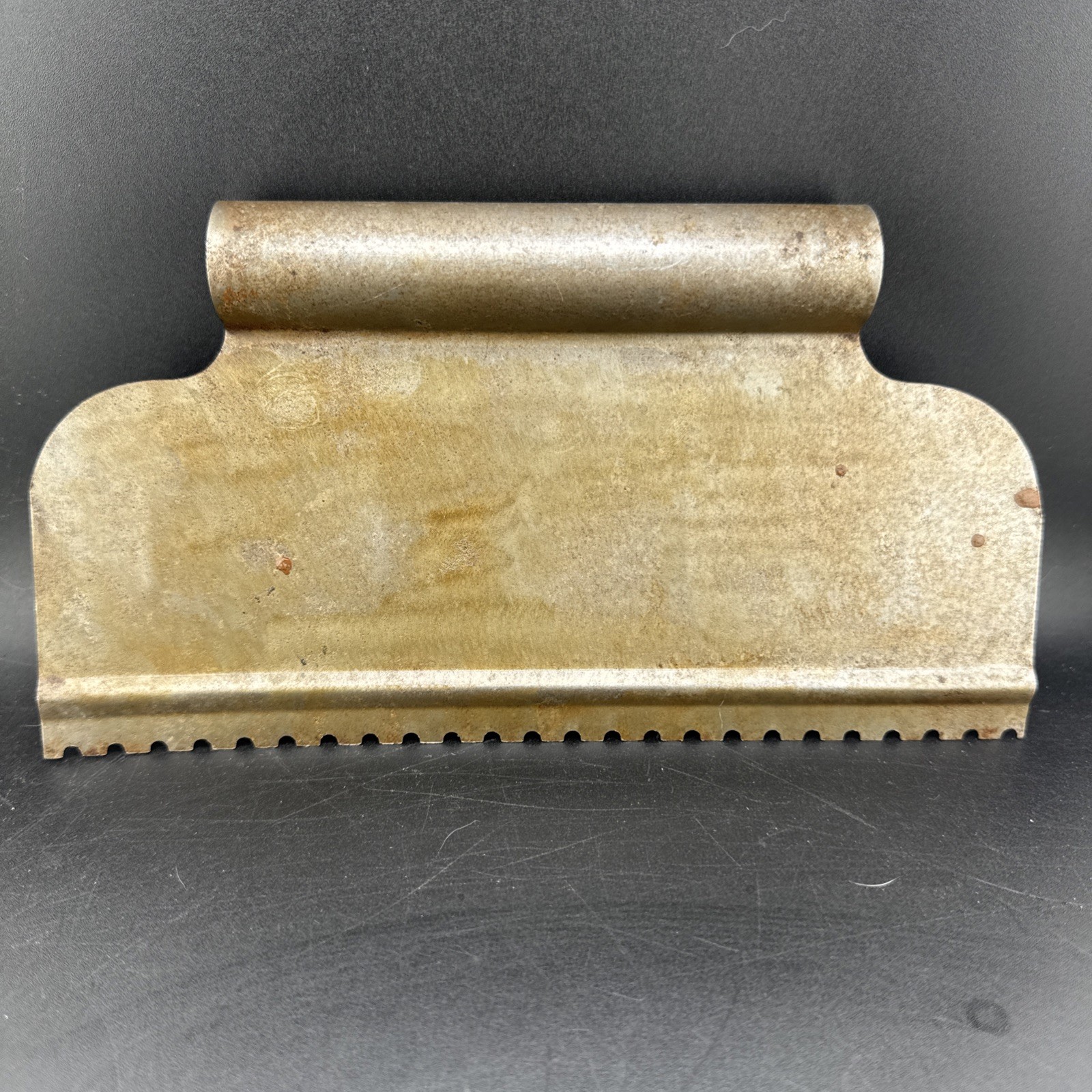 Vintage Heavy Metal Scraper Blade Putty Knife Industrial Tool Rolled Edge