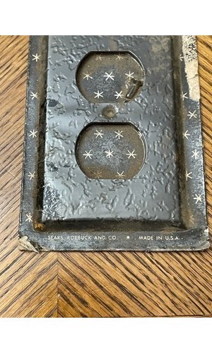 Sears Rustic Brown Wall Plate NOS 80s Decorator NIP