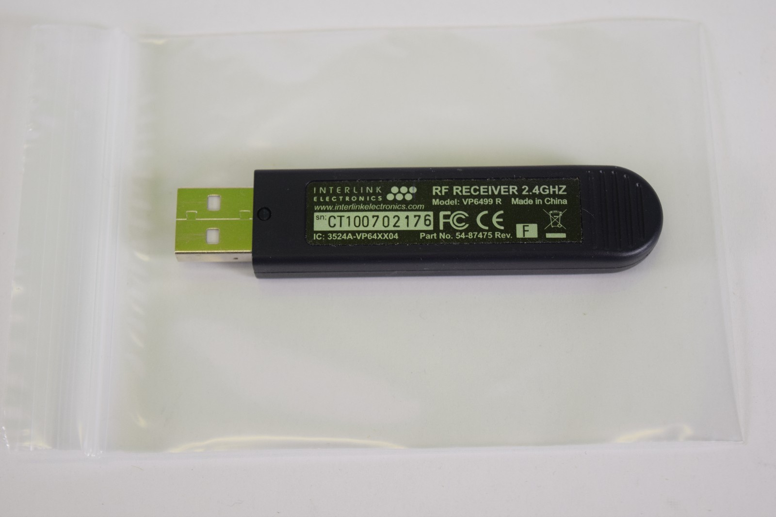 Interlink Electronics Remote Control Pointer RF Receiver 2.4GHz VP6499