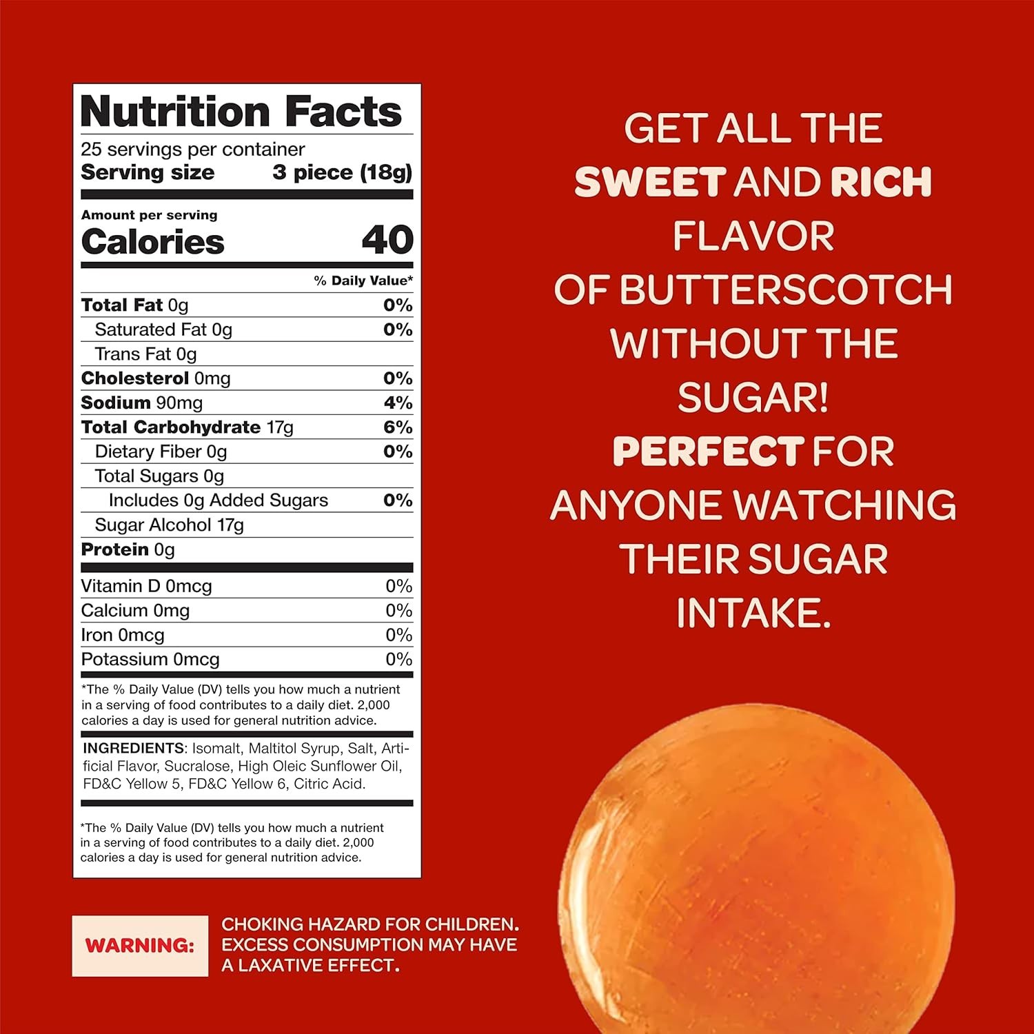 Sugar Free Bulk Candy Mix – Cinnamon Disc, Butterscotch & Lemon Drops (1.5 LB)