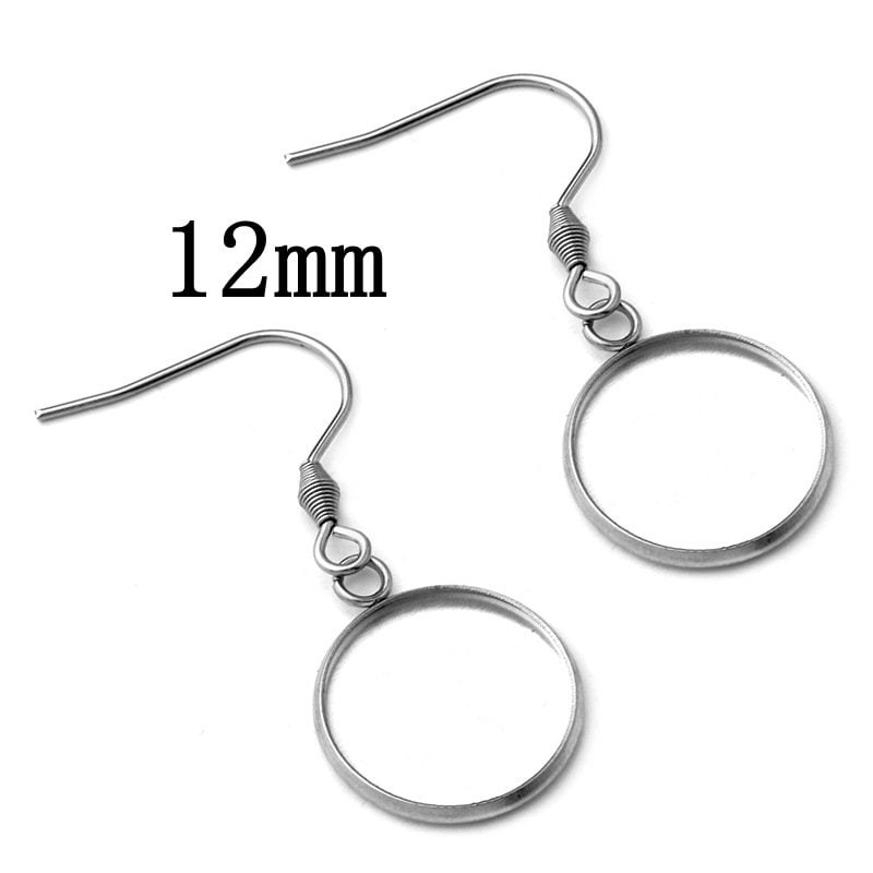 26PCS(13Pairs), Stainless Steel Round Dangle Earrings Tray, Clip Blank Earrings