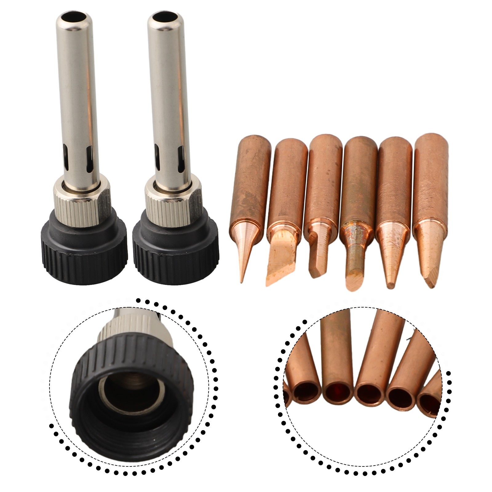Soldering Tips Kit Suitable For 936 937 938 969 With Handle Adapter Set