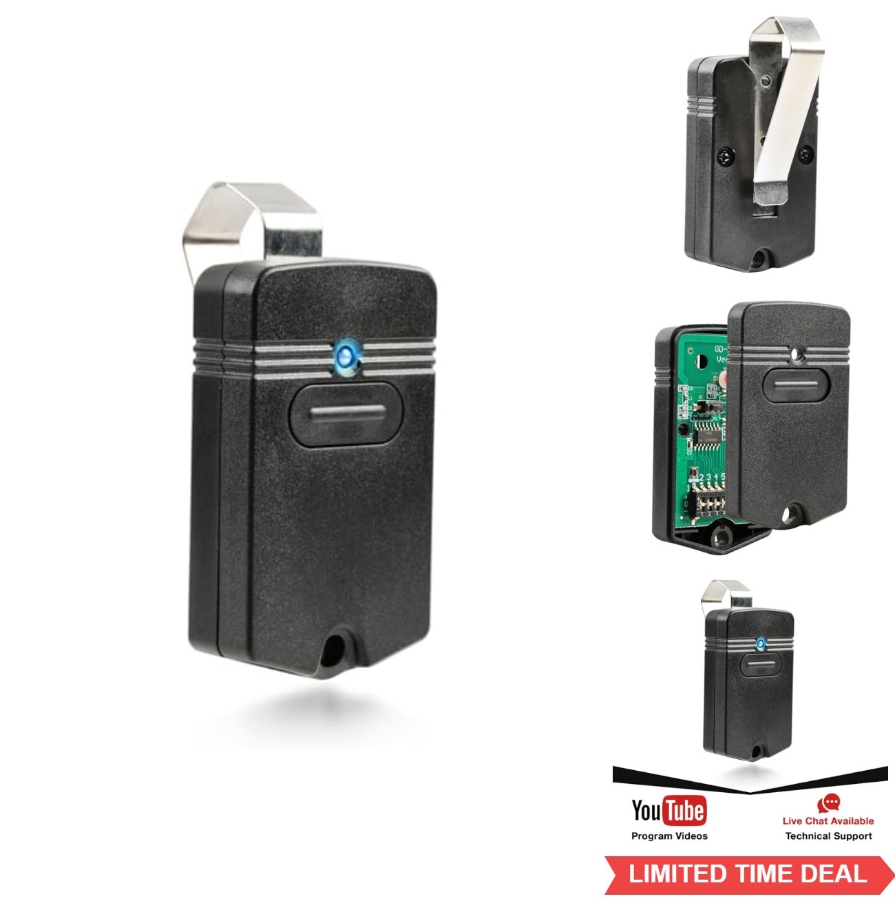 Gate Opener Remote Control Transmitter FM135 for GTO Mighty Mule Black