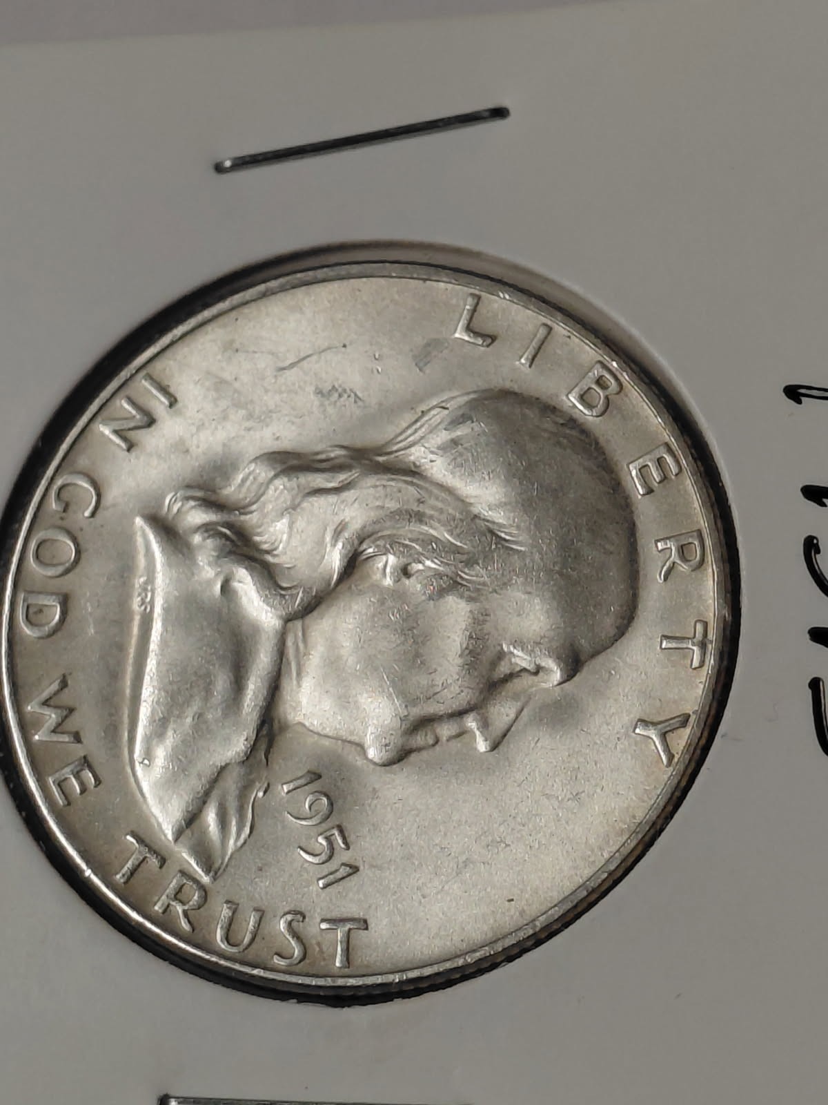 1951s UNC Silver FRANKLIN 1/2$ BLAST WHITE COIN
