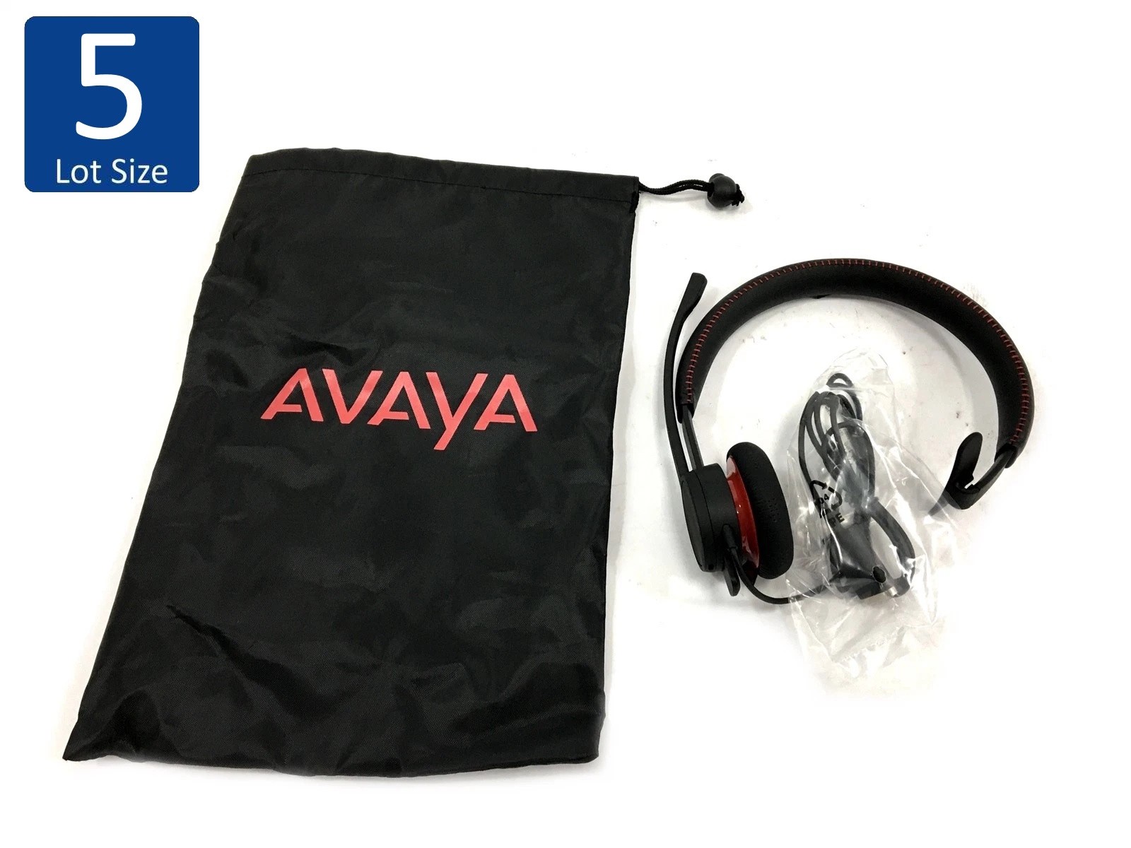 Lot of 5 NEW Avaya L129 3.5mm Magnetic Quick Disconnect Mono Headset 700514052