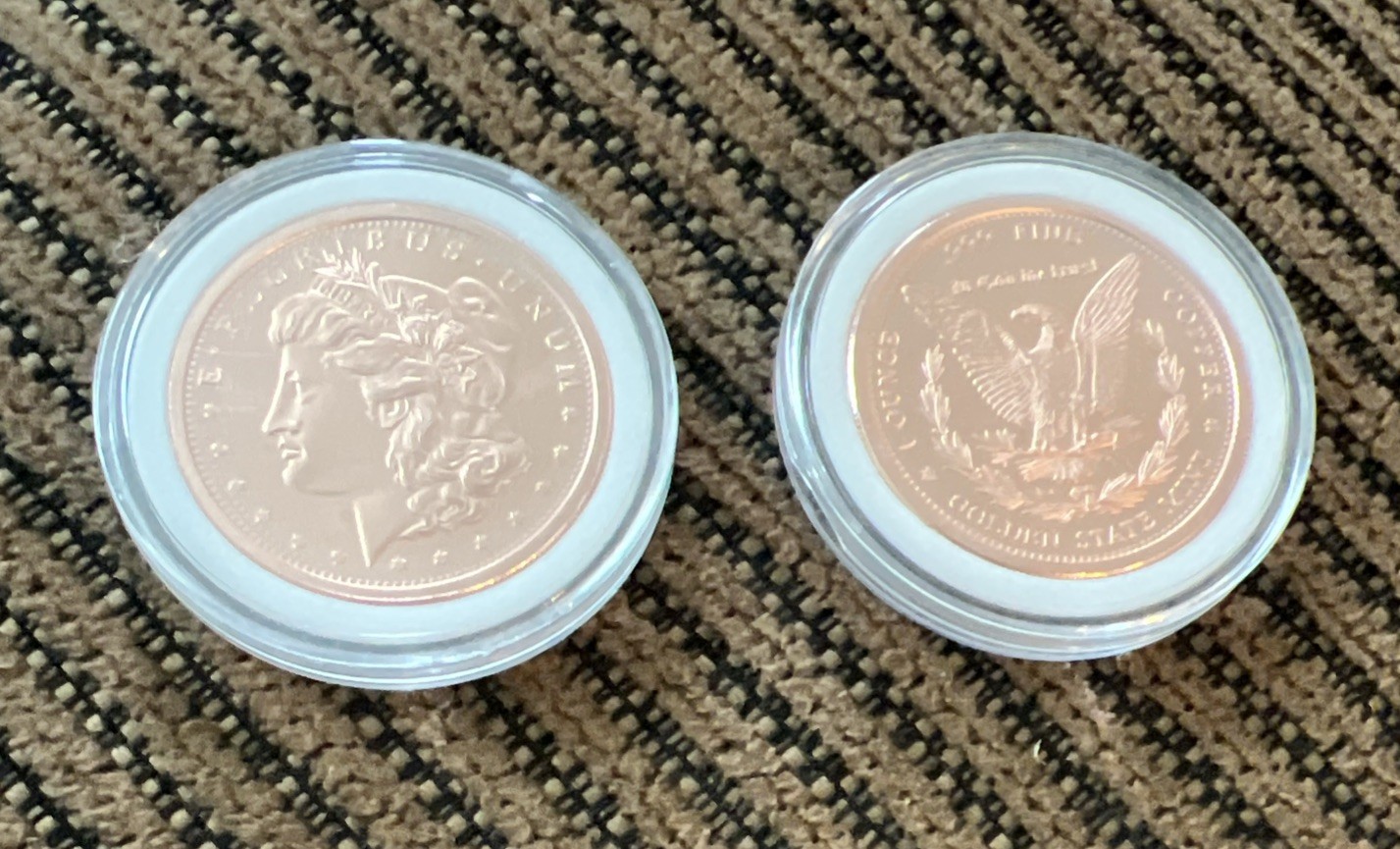 1 Oz. Solid .999 Fine Copper Round - Morgan Dollar Design - Golden State Mint