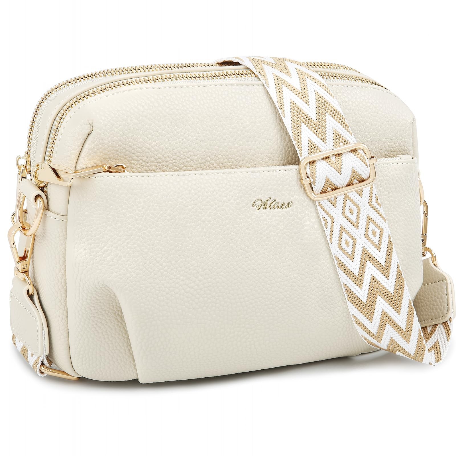 Crossbody Bag for Women Leather Purse Anti Theft Multi Pockets Wide Adjustabl...