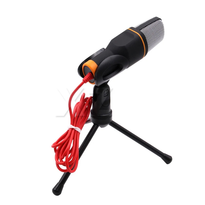 3.5Mm Audio Wired Stereo Condenser Microphone with Holder Stand Clip for PC Chat
