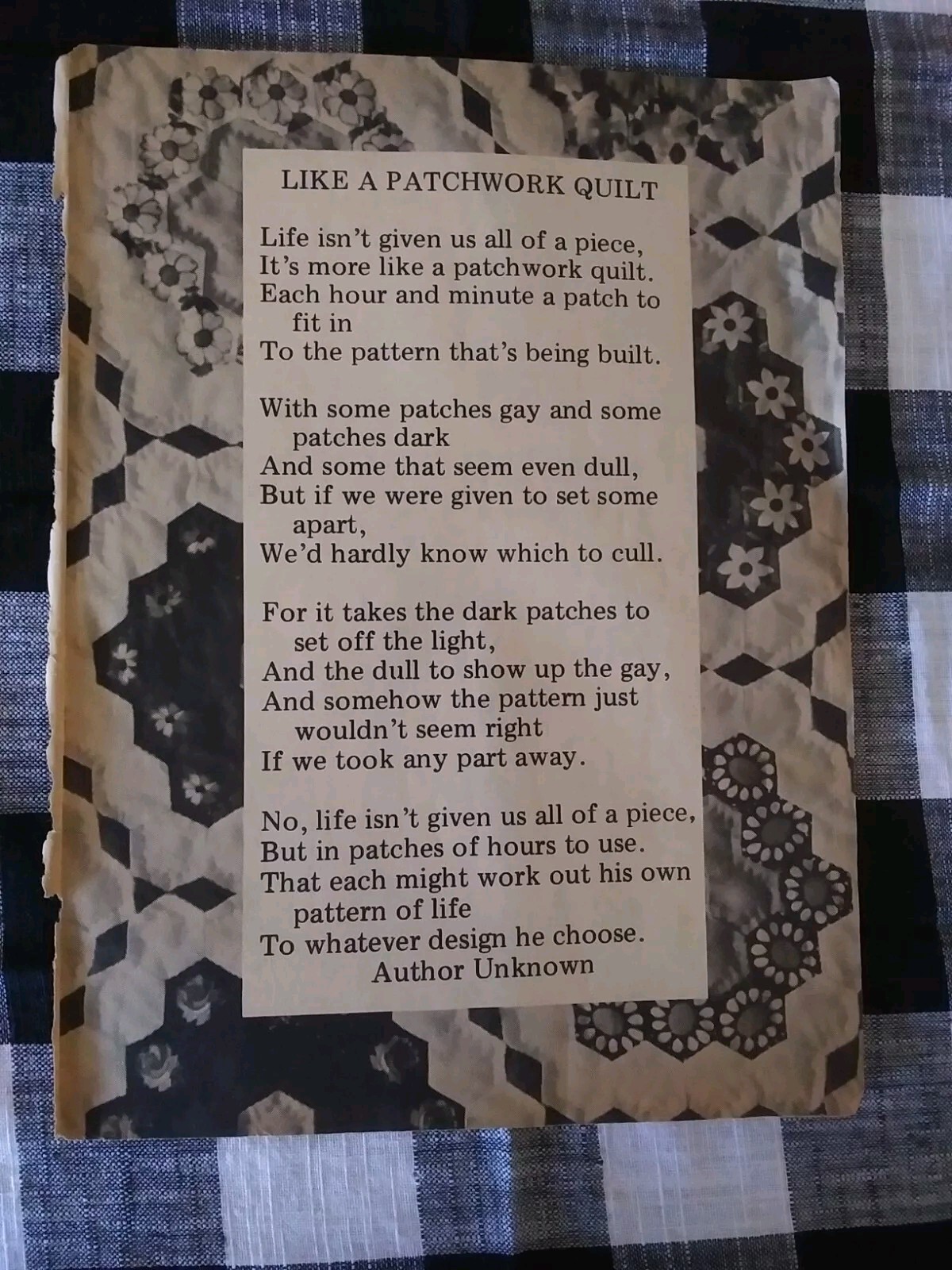 Poem "Like A Patchwork Quilt" From 1979 Quilting Magazine