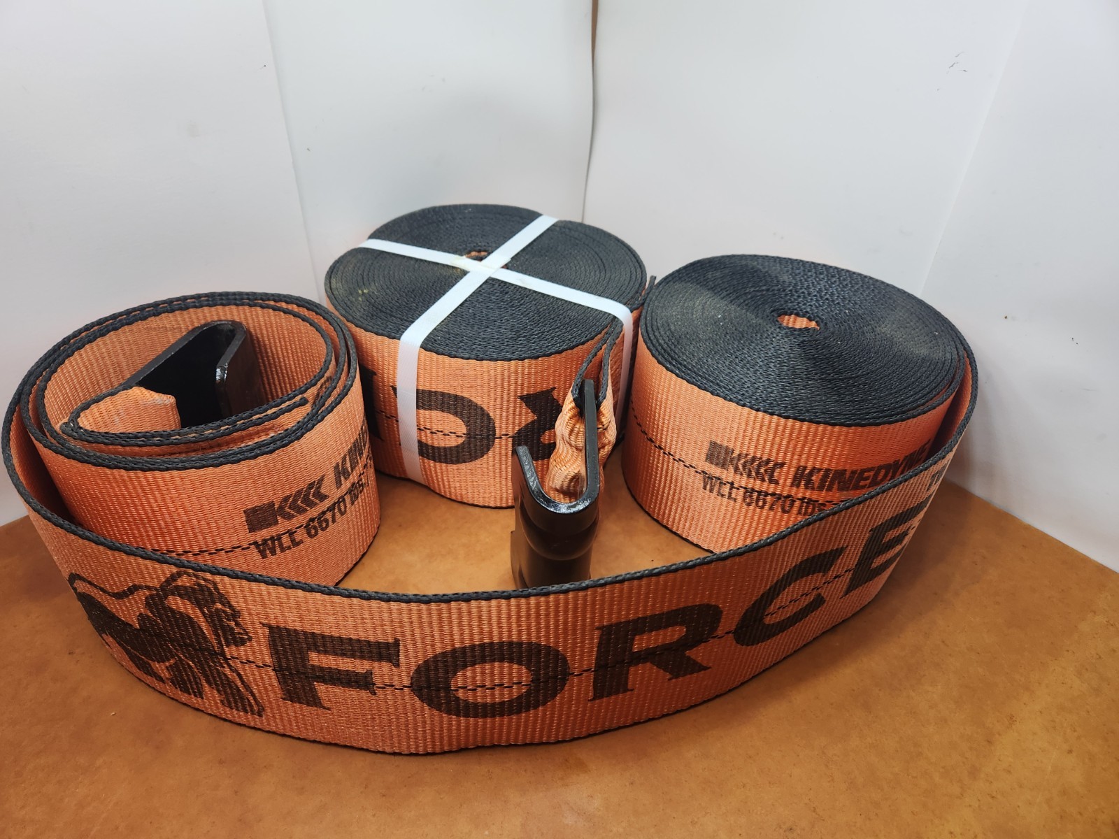 2 FORCE 4" x 30’ Winch Strap w/flat hook WLL 6,670 lbs Flatbed Tie Down Straps.