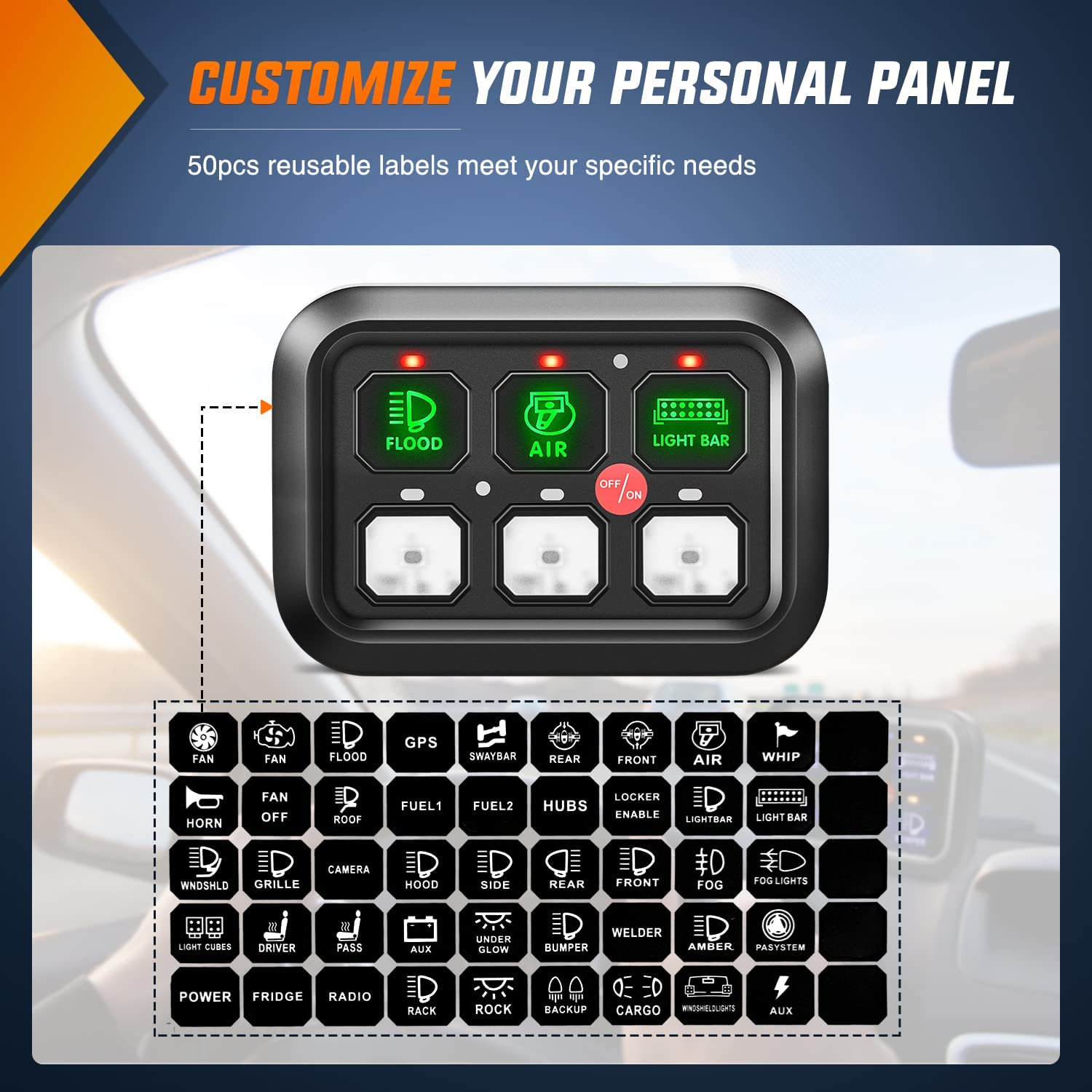 6 Gang Switch Panel Universal Circuit Control Relay System with Fuse Wiring Harn