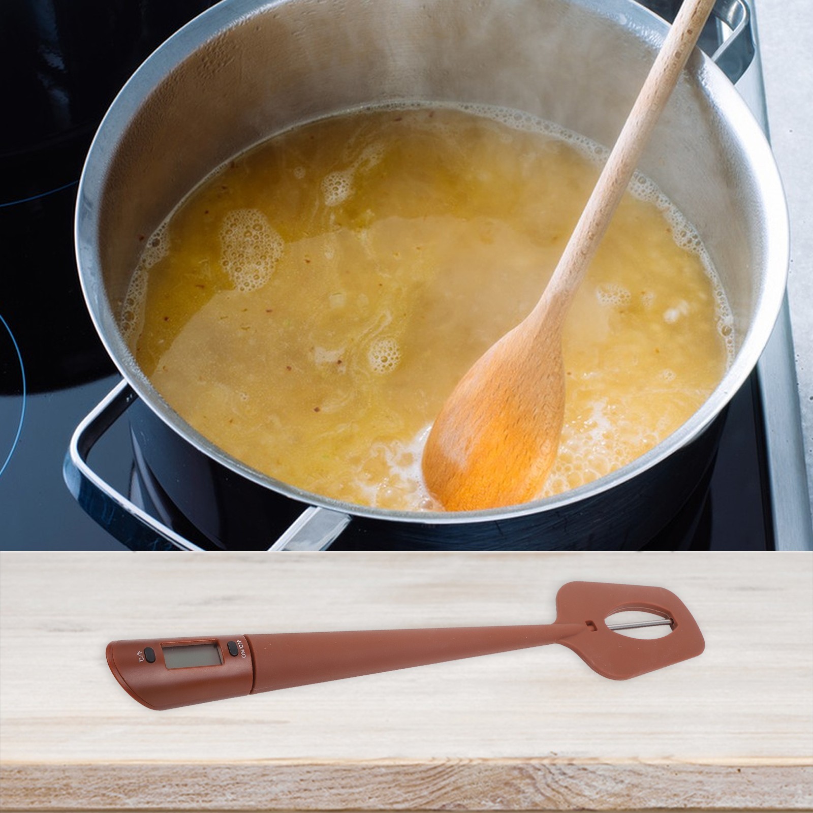 Digital Sugar Thermometer and Spatula for Cooking For Chocolate and Candy