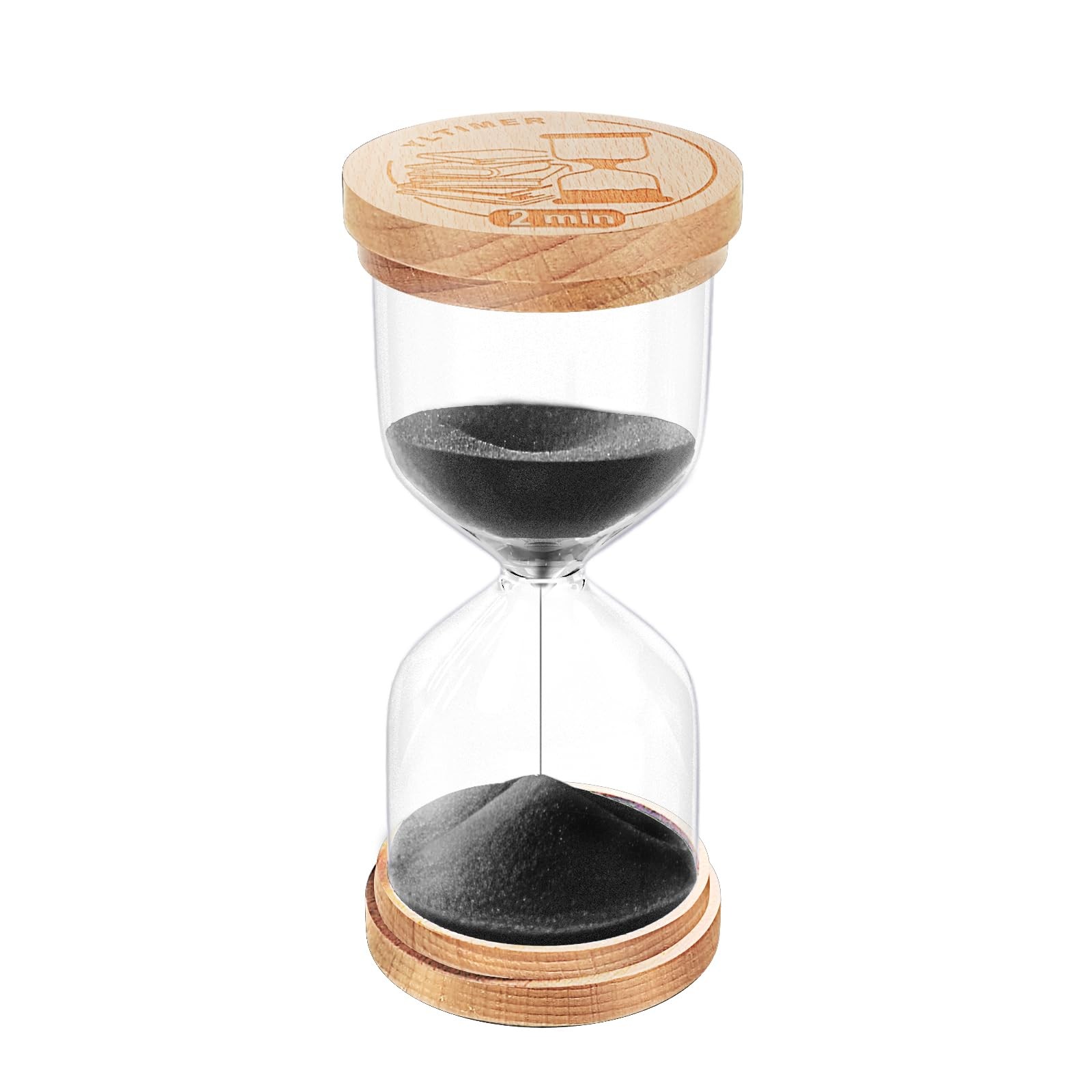 2 Minute Wooden Sand Timer Hourglass for Home, Brushing Teeth Kitchen Decor