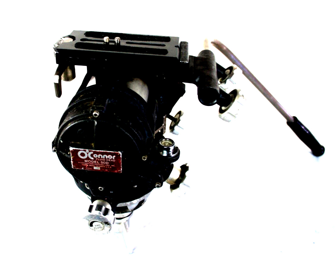 O'CONNOR 50D FLUID HEAD CAMERA WEDGE PLATE PAN BAR TIE-DOWN KNOB SERVICED 50 Lbs