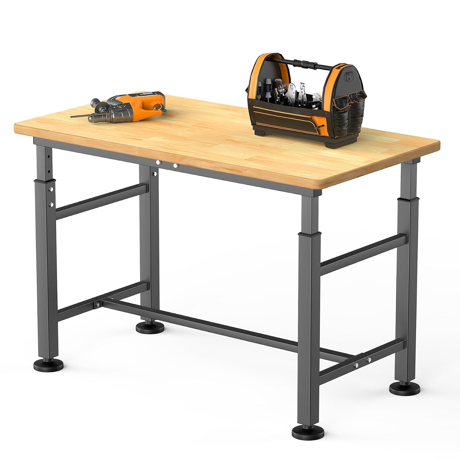 TORACK Workbench Rubberwood Top 47.75" Adjustable 2000lbs