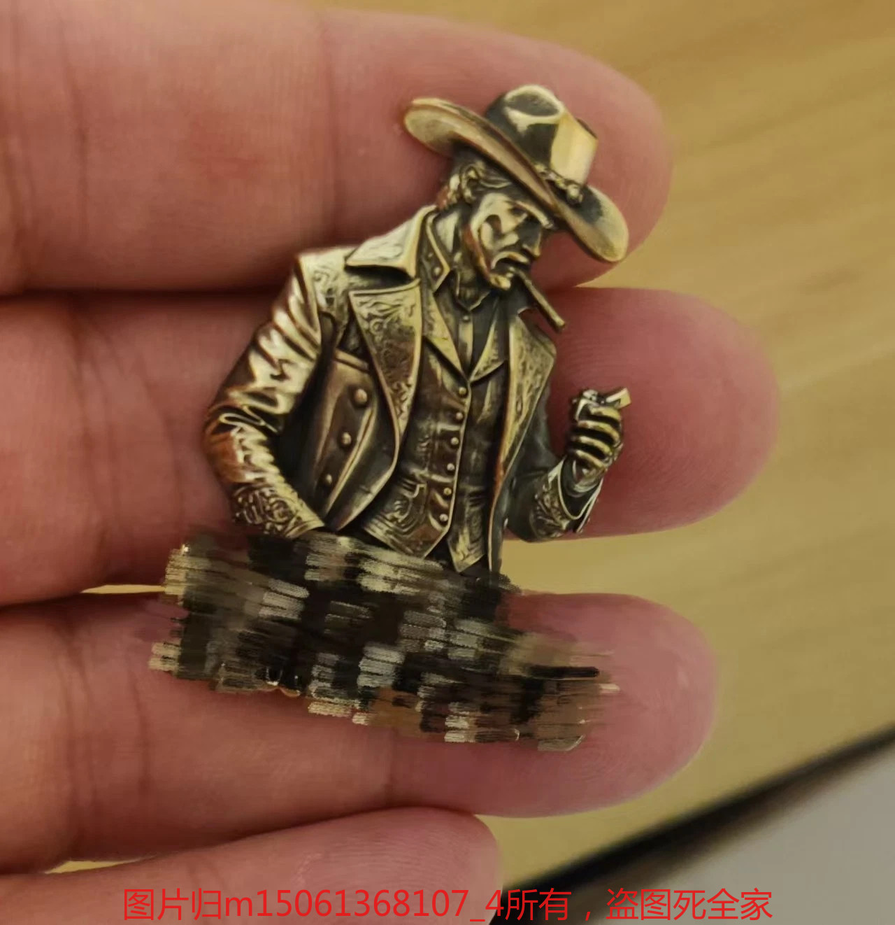 1 Piece Brass Smoking Cowboy Sticker DIY Lighter Accessories