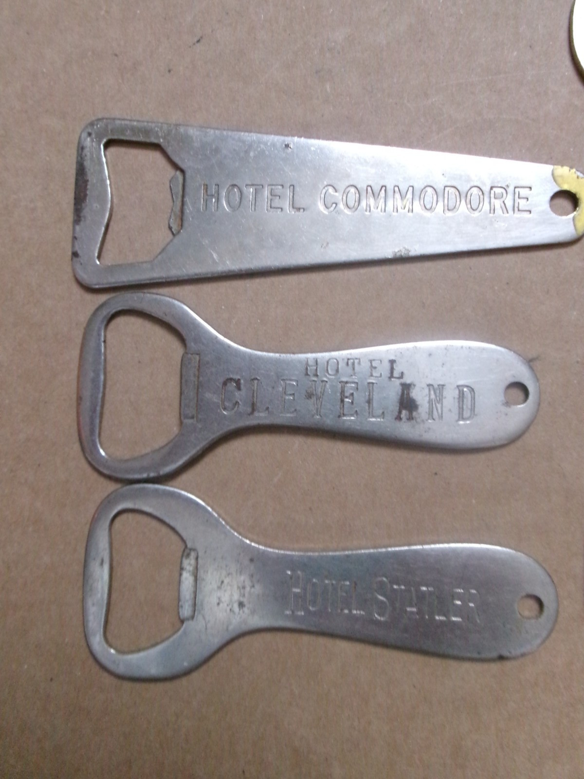 Six Different Hotel Metal Bottle Openers