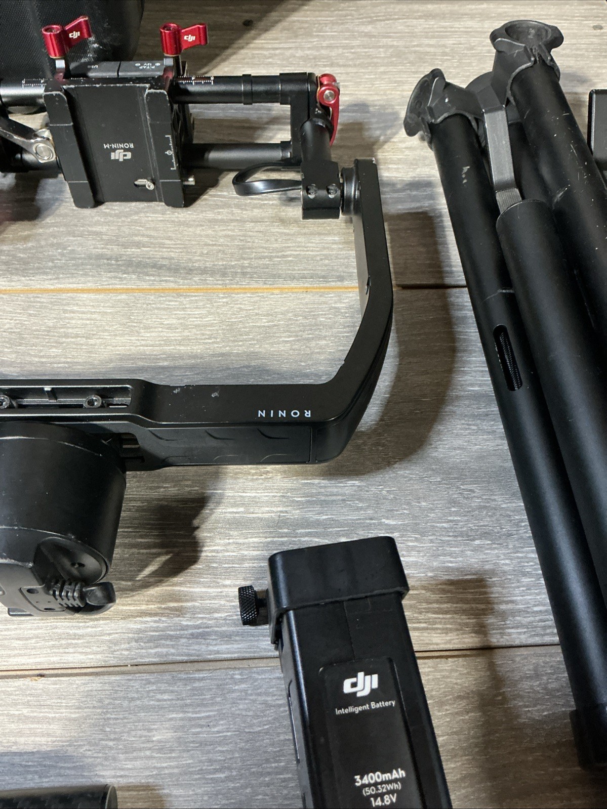 DJI Ronin M Gimbal Camera Stabilizer With Battery Remote Stand - Tested No Chrgr