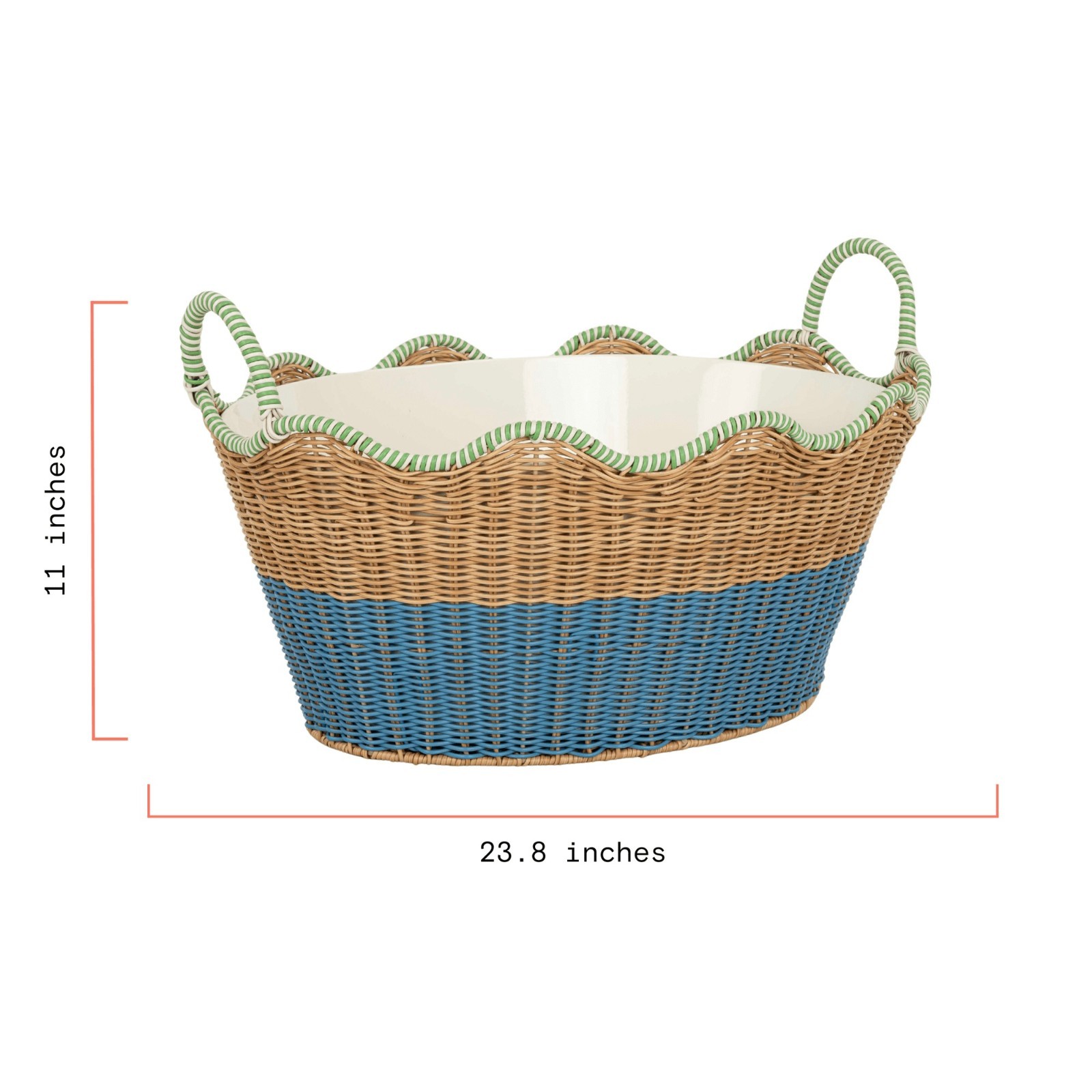 Two-Tone Rattan Drink Basket