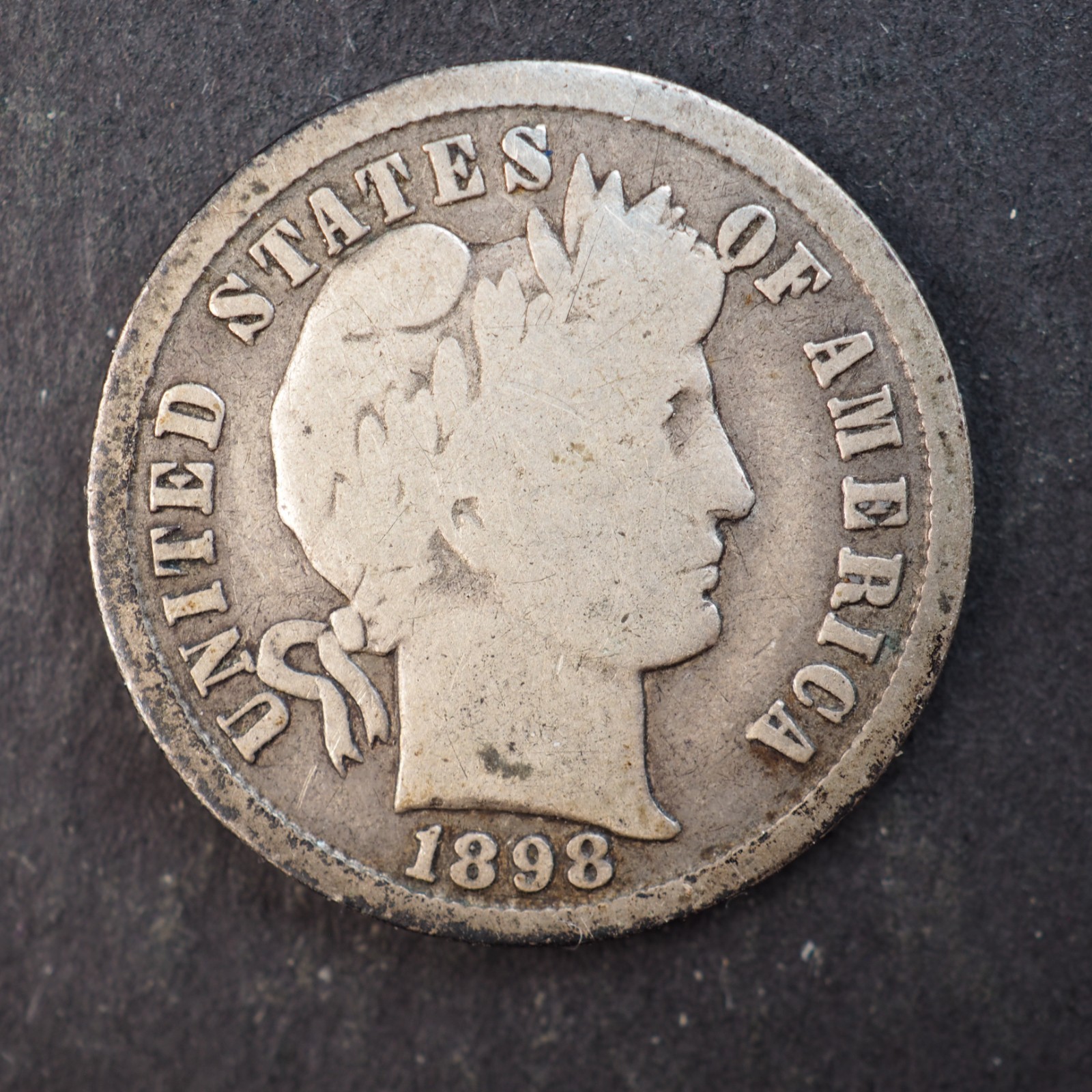 1898 *S* BARBER SILVER DIME ***NICE COIN!*** - FREE SHIPPING! C4389