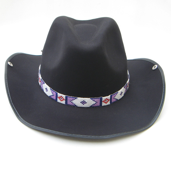 HANDMADE BEADED COWBOY PINK PURPLE BILLY JACK STYLE HATBAND BELT H15/2
