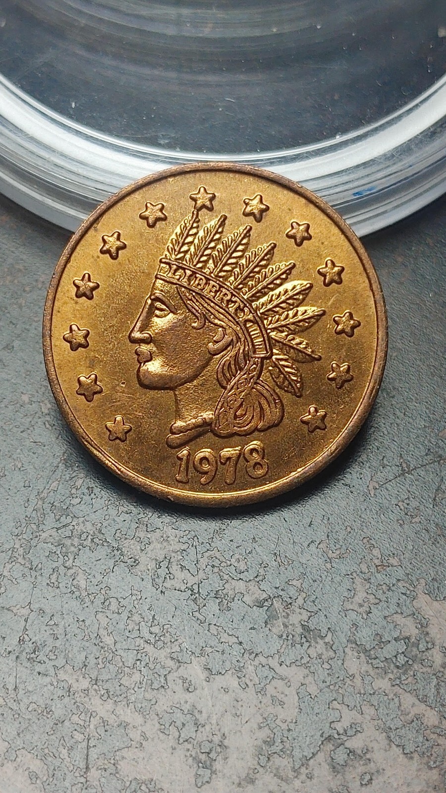 1978 Indian Cent Style Obverse Lee Linhardt Token Choice to Gem UNC         W167