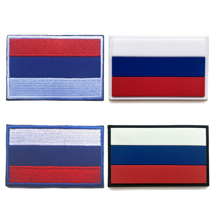 4Pcs/Set Country of Russia F/L Russian Hook&Loop Patch Tactical PVC Badge *T1