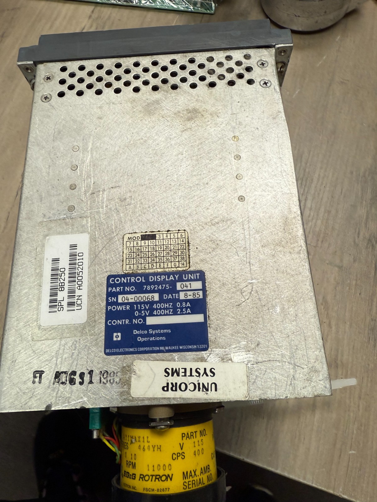 DELCO SYSTEMS OPERATIONS CONTROL DISPLAY UNIT P/N 7892475-041 UNTESTED READ