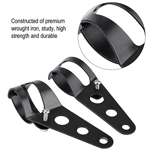35-43mm Fork Headlight Mounting Bracket, Universal Motorcycle Headlight Black