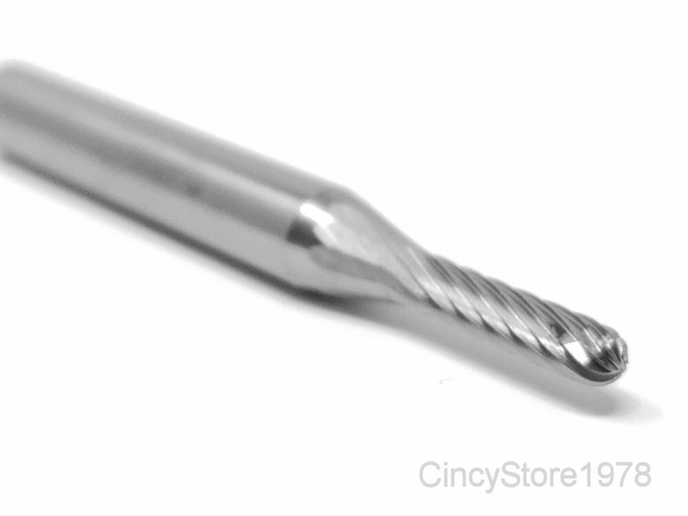 SC11S Cylindrical Radius 1/8" Carbide Burr Bur Tool Die Grinder Bit 1/4" Shank