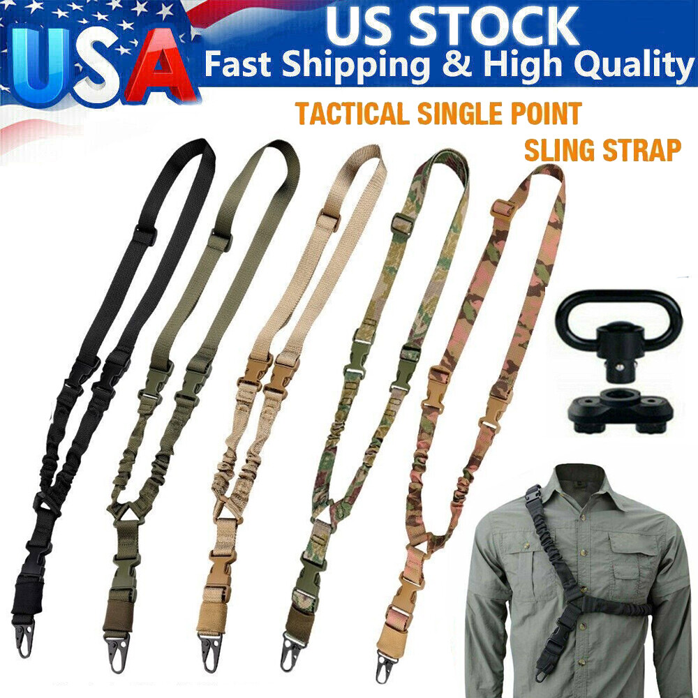 Single Point Sling Bungee Gun Strap & MLOK Rifle Release QD Sling Swivel Adaptor