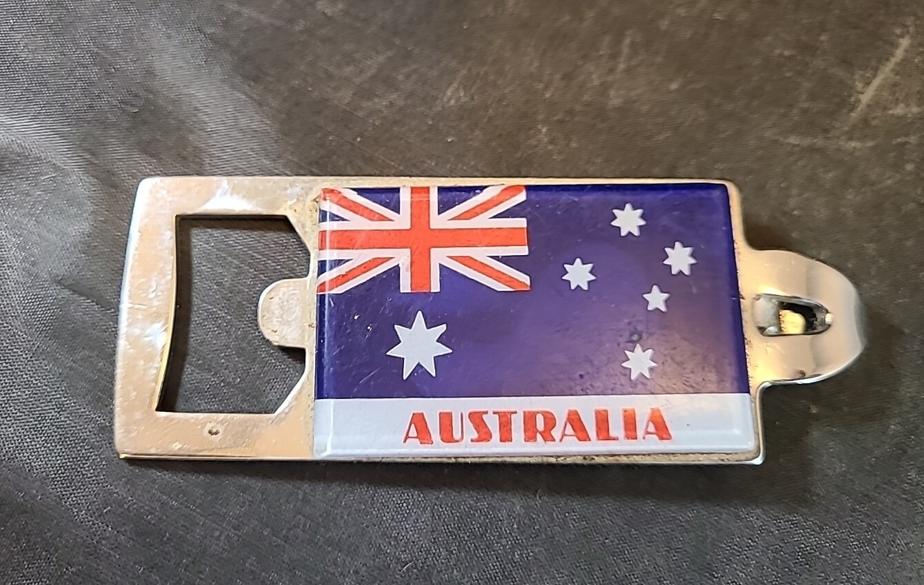 Vintage Australia Flag Beer Bottle Opener 4.5"  Excellent Korea Made