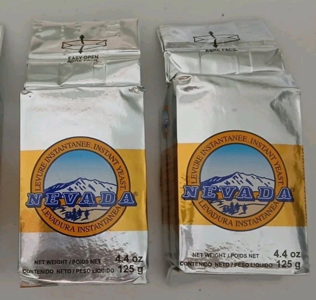 2X NEVADA INSTANT YEAST ( LEVADURA ) - 2 PACKS OF 125g EACH - FREE SHIPPING