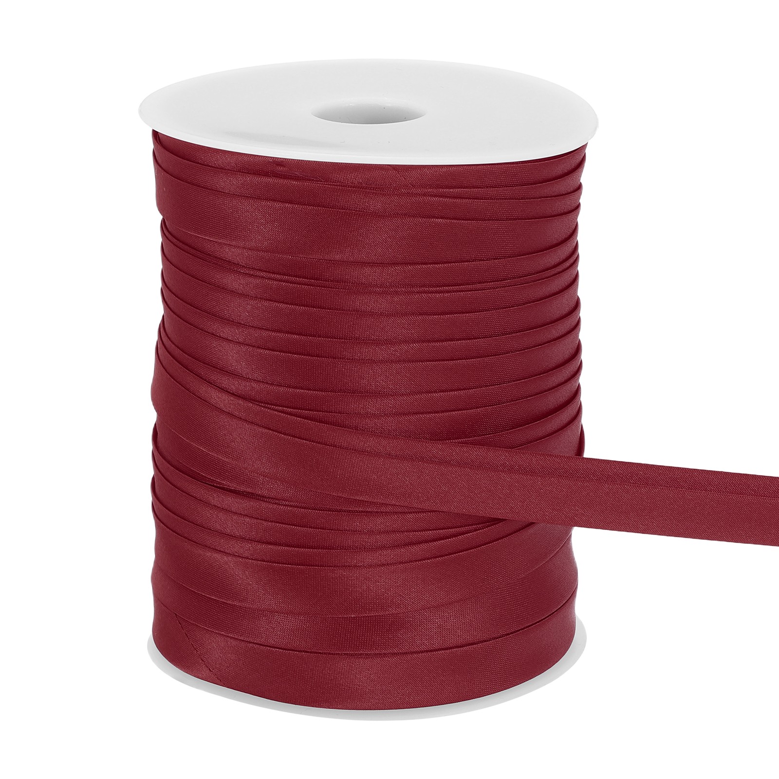 Double Fold Bias Tape for Sewing 3/5 Inch x 55 Yards Satin Tape Dark Red