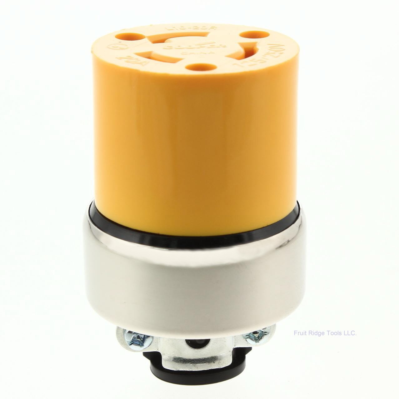 Cooper 2355 Yellow Armored Locking Connector L10-20R 20A 125/250V 3-Pole 3-Wire