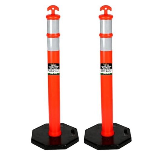 44" Delineator Reflective Cone Traffic Safety Cone with Base for Hazards Road