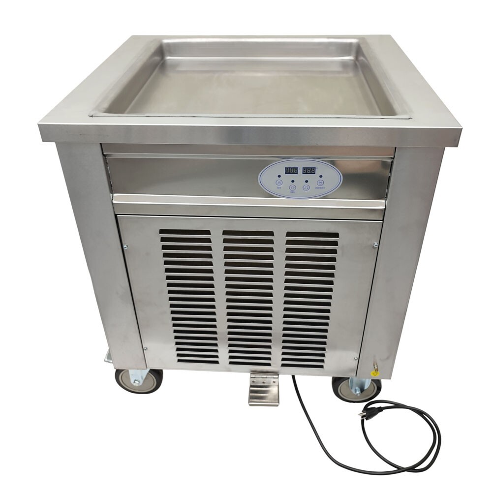 Fried Ice Machine, Frozen Yogurt Maker Machine with 19.7'' Single Square Pan, Fo
