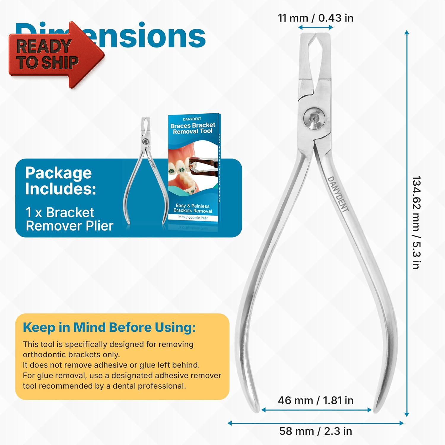 DANYDENT Bracket Remover for Braces – Orthodontic Braces Removal Tool Kit – Pro