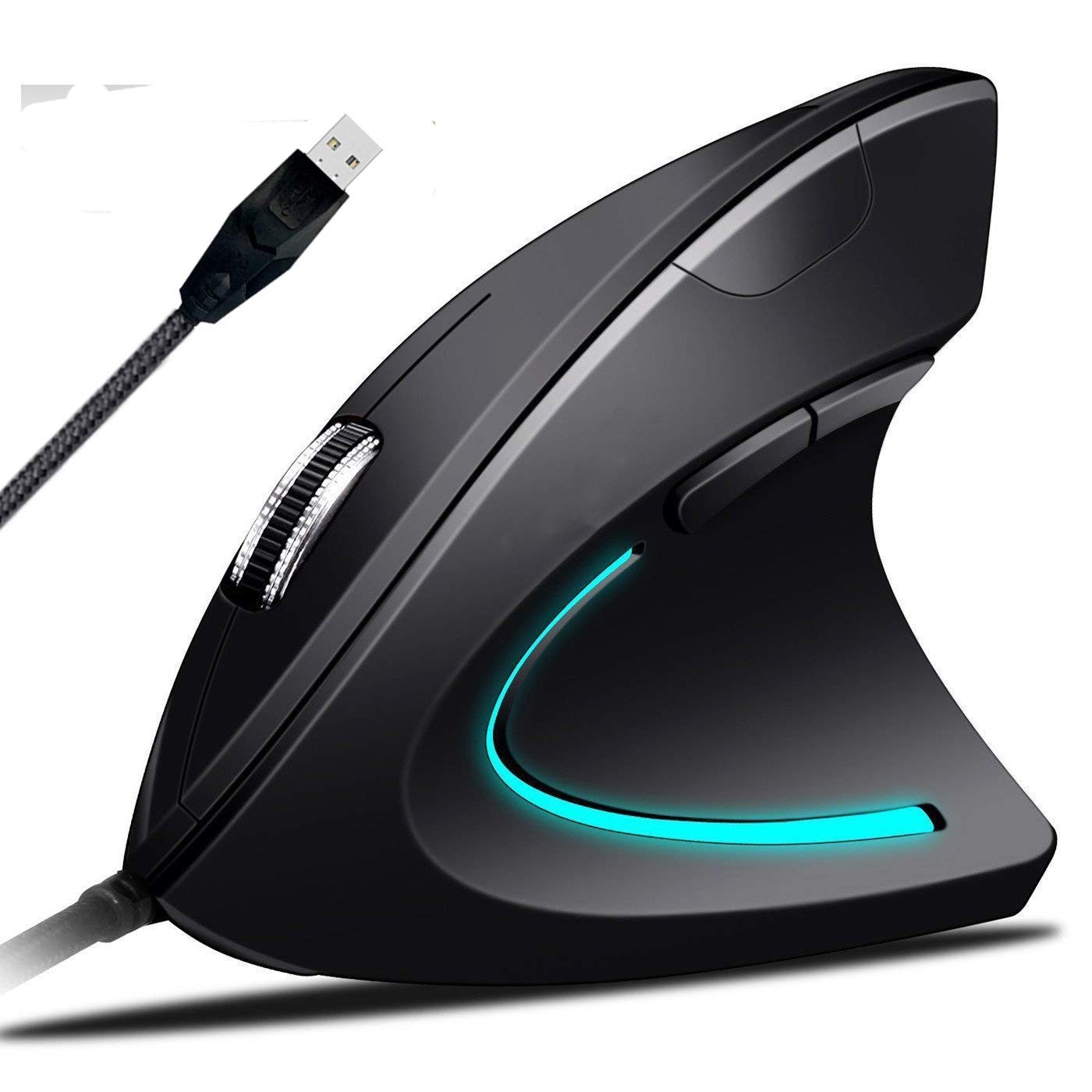 Ergonomic High Precision Optical Vertical Wired Mouse Adjustable DPI PC