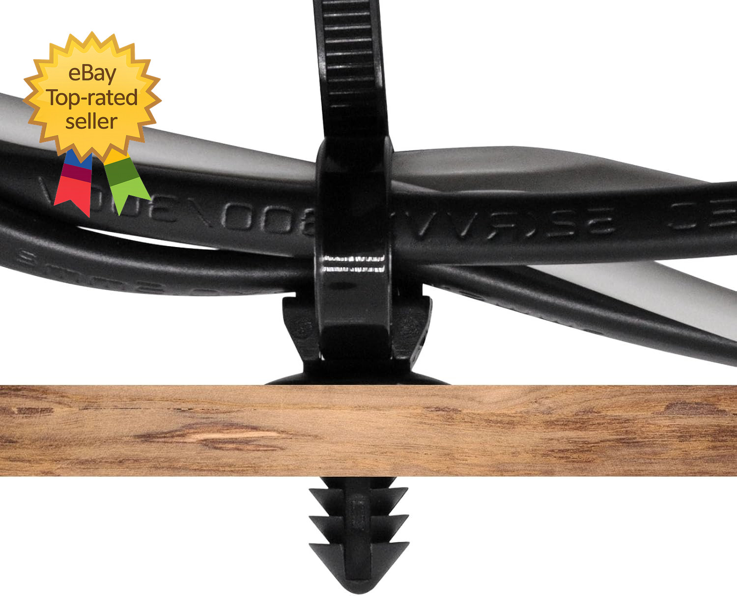 60 PCS Push Mount Zip TiesNylon Car Mount Wire Tie Snap in Cable Zip Ties Black