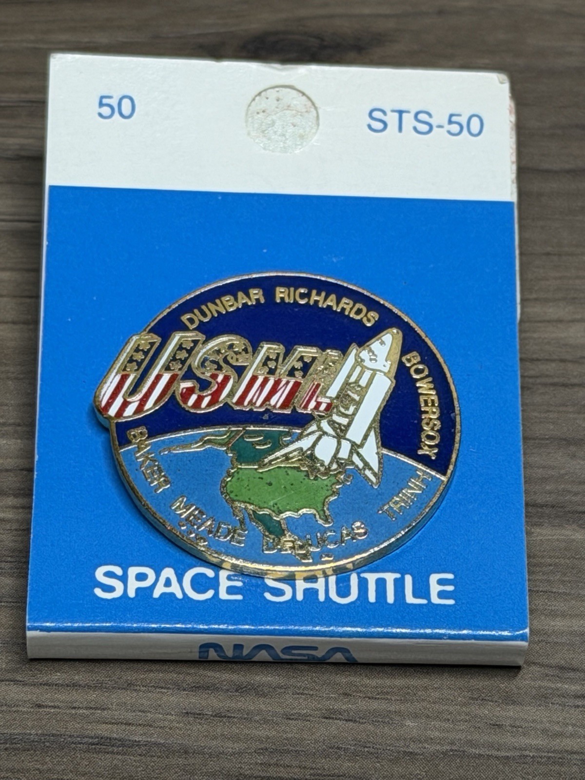 PIN Winco OFFICIAL NASA Space Shuttle STS-50 COLUMBIA enamel USML-1 Dunbar N.W.T