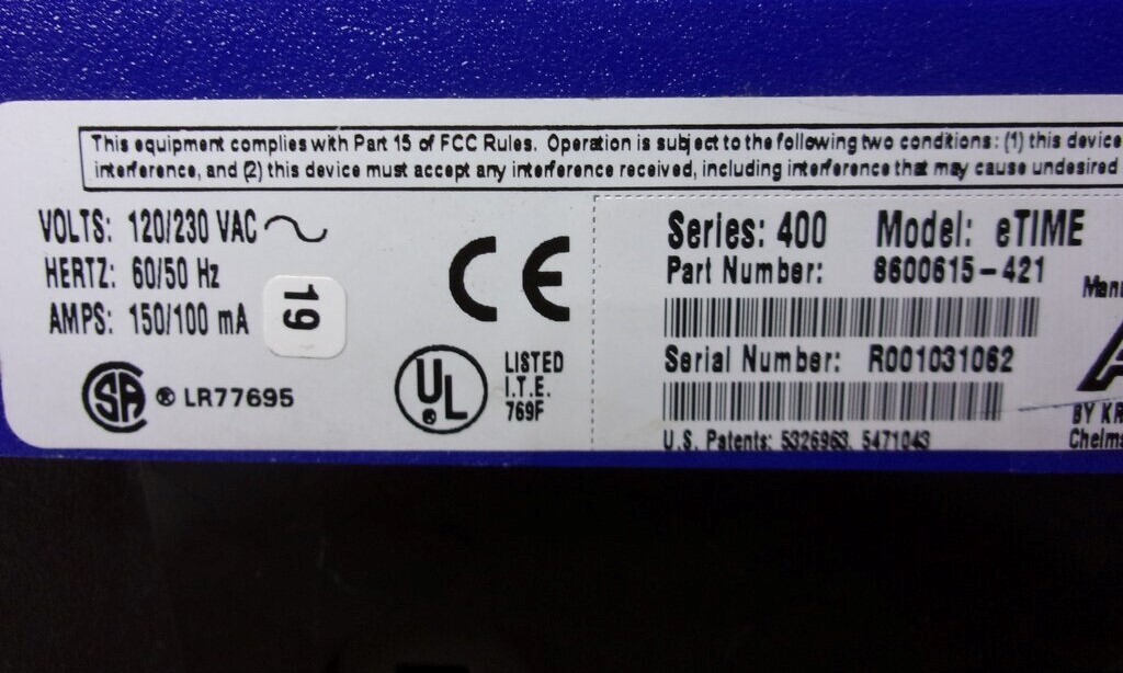 ADP eTime 8600615-421 Series 400 Timeclock SEE NOTES