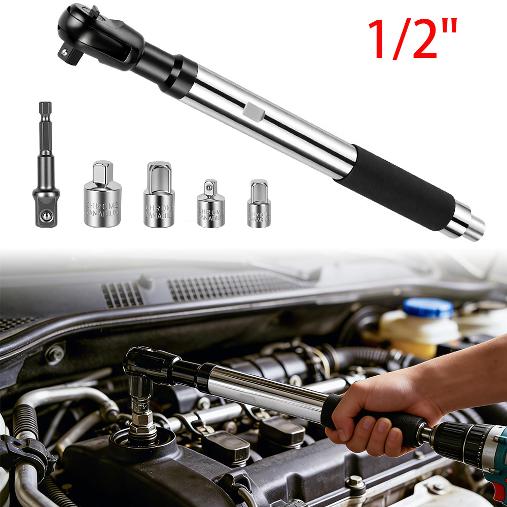 HOT SALE-1/2" Offset Extension Wrench Impact Ratchet Extender for Electric Drill