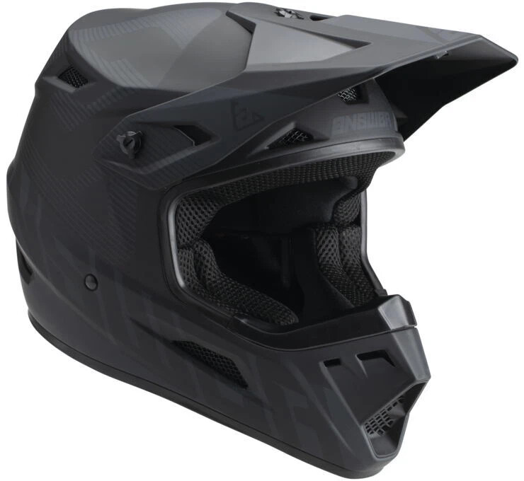 Answer Racing AR1 Bold Motorcycle Helmet Black/Grey MX Off-road ATV UTV BMX XL