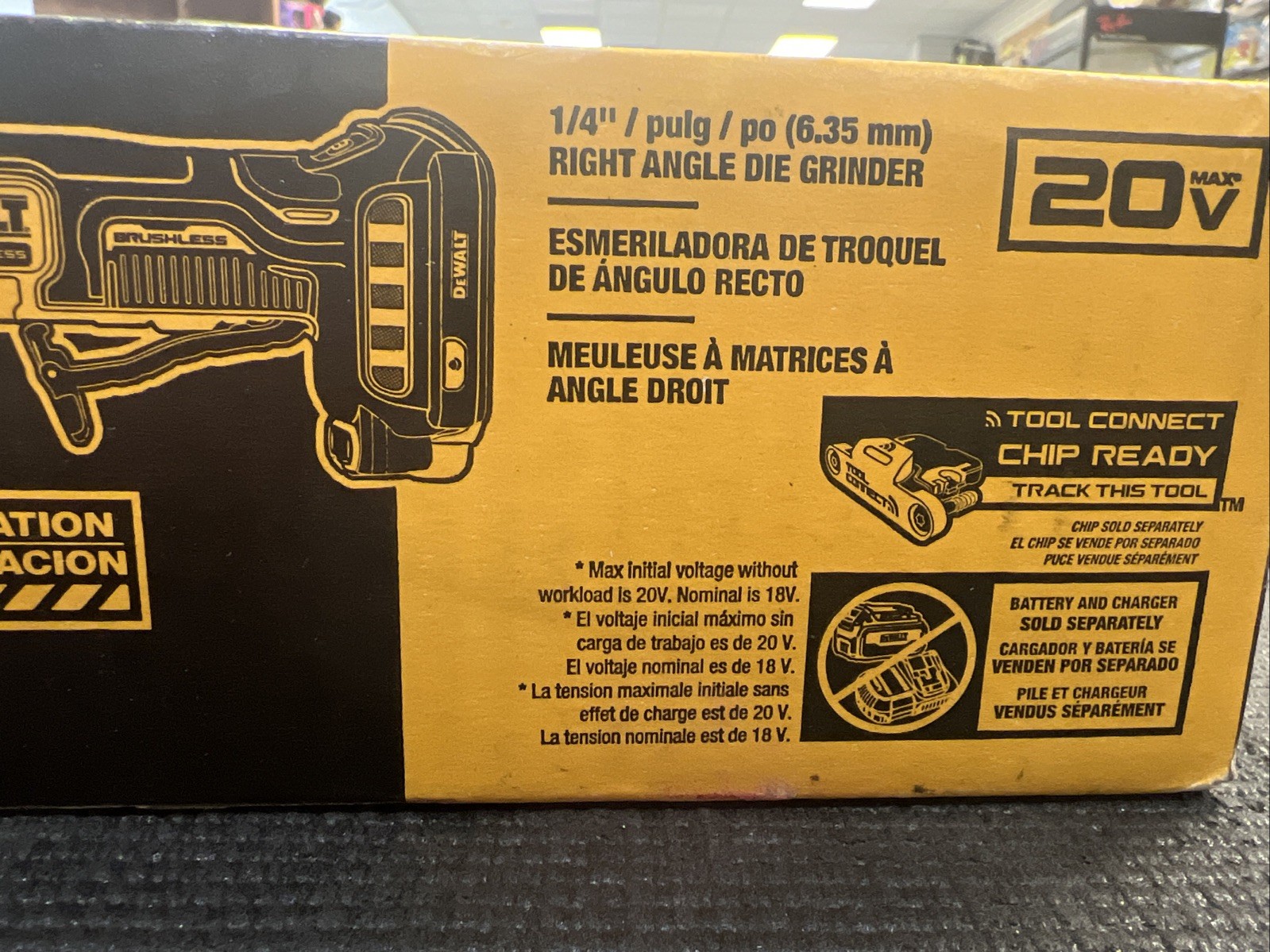 DEWALT 1/4" Right Angle Die Grinder Brushless DCG422B ATOMIC 20V MAX