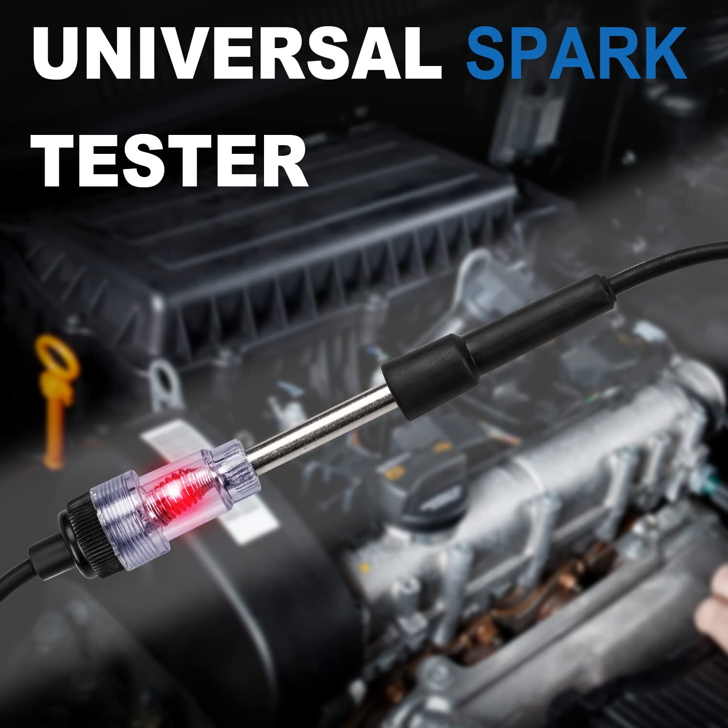 2PCS Inline Spark Plug Testers, Small Armature Diagnostic Detector Black